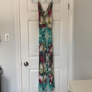 Nicole Miller Watercolour Design Maxi Dress. Excellent Condition. Size 4.